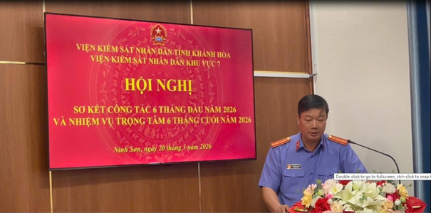 Viện ksnd khu vực 7 sơ kết công tác 6 tháng đầu năm 2026: Đoàn kết, đổi mới, trách nhiệm, kỷ cương, nâng cao chất lượng thực hành quyền công tố và kiểm sát hoạt động tư pháp