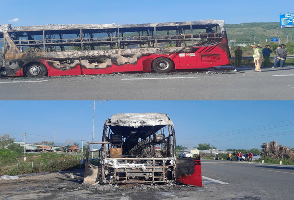 Viện kiểm sát nhân dân khu vực 3 – khánh hòa kiểm sát khám nghiệm hiện trường vụ cháy xe khách giường nằm trên quốc lộ 27c