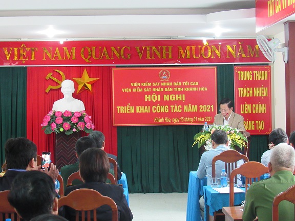 Viện kiểm sát nhân dân tỉnh Khánh Hòa tổ chức trực tuyến Hội nghị triển khai công tác năm 2021
