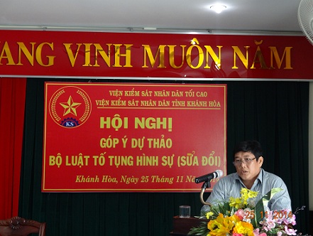 VKSND tỉnh Khánh Hòa tổ chức Hội nghị liên ngành góp ý dự thảo bộ luật tố tụng hình sự (sửa đổi)