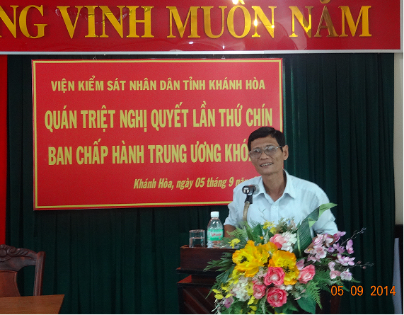 Viện kiểm sát nhân dân tỉnh Khánh Hòa tổ chức quán triệt nghị quyết Hội nghị lần thứ chín Ban chấp hành trung ương Khóa XI
