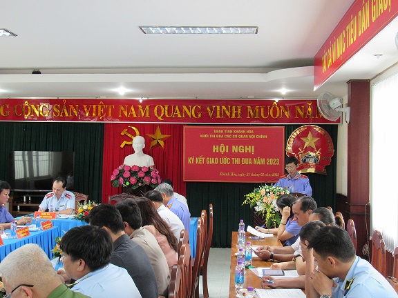 Khối thi đua các cơ quan nội chính tỉnh Khánh Hòa ký kết giao ước thi đua năm 2023