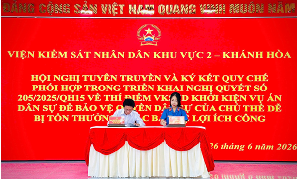 Viện kiểm sát nhân dân khu vực 2-Khánh Hòa Ký kết...