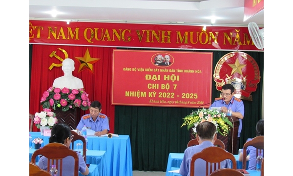 Chi bộ 7 thuộc Đảng bộ Viện kiểm sát nhân dân tỉnh Khánh Hòa......