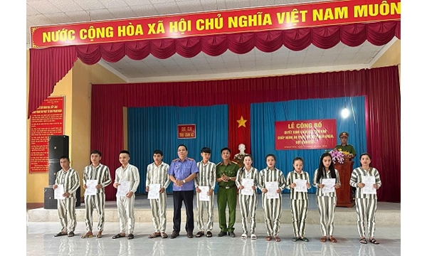 KẾT QUẢ CÔNG TÁC KIỂM SÁT XÉT GIẢM THỜI HẠN  CHẤP HÀNH ÁN PHẠT TÙ ĐỐI VỚI PHẠM NHÂN  TẠI TRẠI GIAM A2 – CỤC C10 – BỘ CÔNG AN  (ĐỢT 02 THÁNG 9 NĂM 2024)